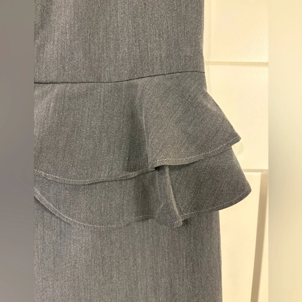 Liza Luxe Charcoal Peplum Dress NWT